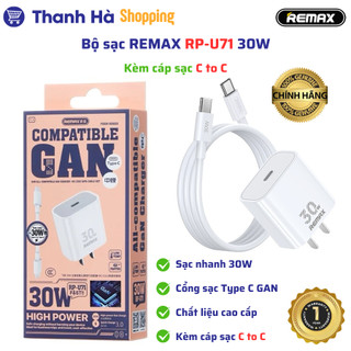 Bộ Sạc nhanh REMAX - Cáp Sạc - Củ Sạc - Sạc dự phòng - Sạc ô tô có cổng sạc nhanh PD QC GAN