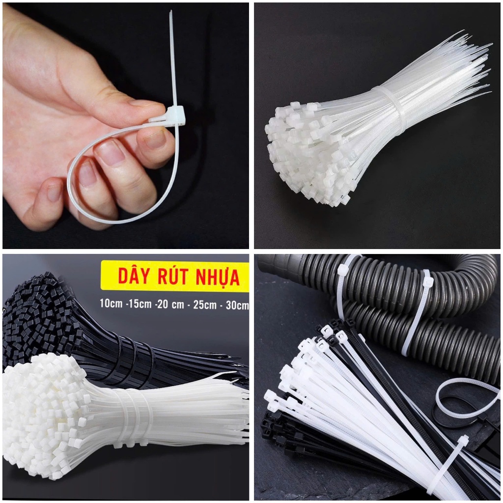 Bộ 50 dây rút nhựa - dây thít nhựa khóa siêu chắc chắn. | Shopee Việt Nam