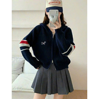 LT - Áo khoác len mũ hoodie khoá kéo dài tay thu đông len gạo dày dặn 637