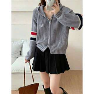 LT - Áo khoác len mũ hoodie khoá kéo dài tay thu đông len gạo dày dặn 637