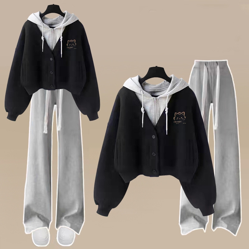 Áo khoác cài cúc mũ xám cho bé gái size đại BEESHOP D25012