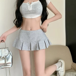 Chân váy xếp ly dáng ngắn, chân váy ngắn xếp ly to Y2K chất liệu da cá mềm mịn CHIỀU DÀI 28CM HQ22