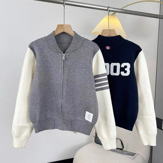 Áo khoác len bomber khoá kéo dài tay thu đông tay pha len dài cao cấp 638