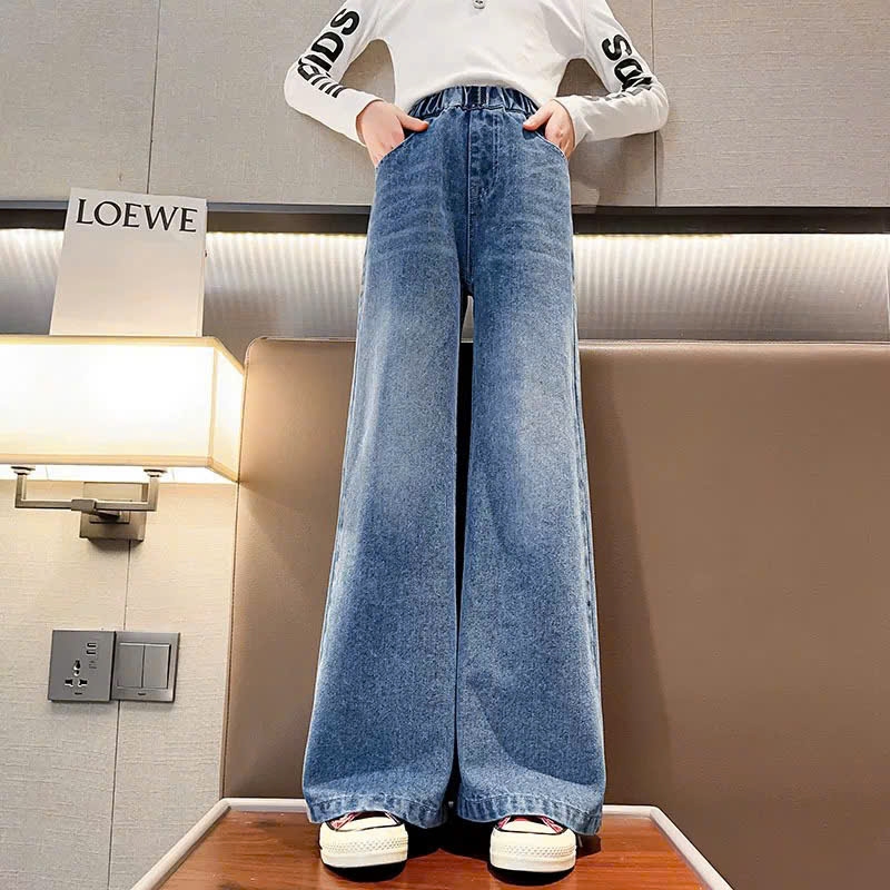 Quần jean suông mài đậm cho bé gái size đại BEESHOP KM0002