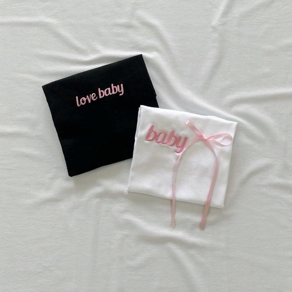 Áo thun thêu chữ BABY LOVE cho nữ form body chất thun tăm mỏng nhẹ