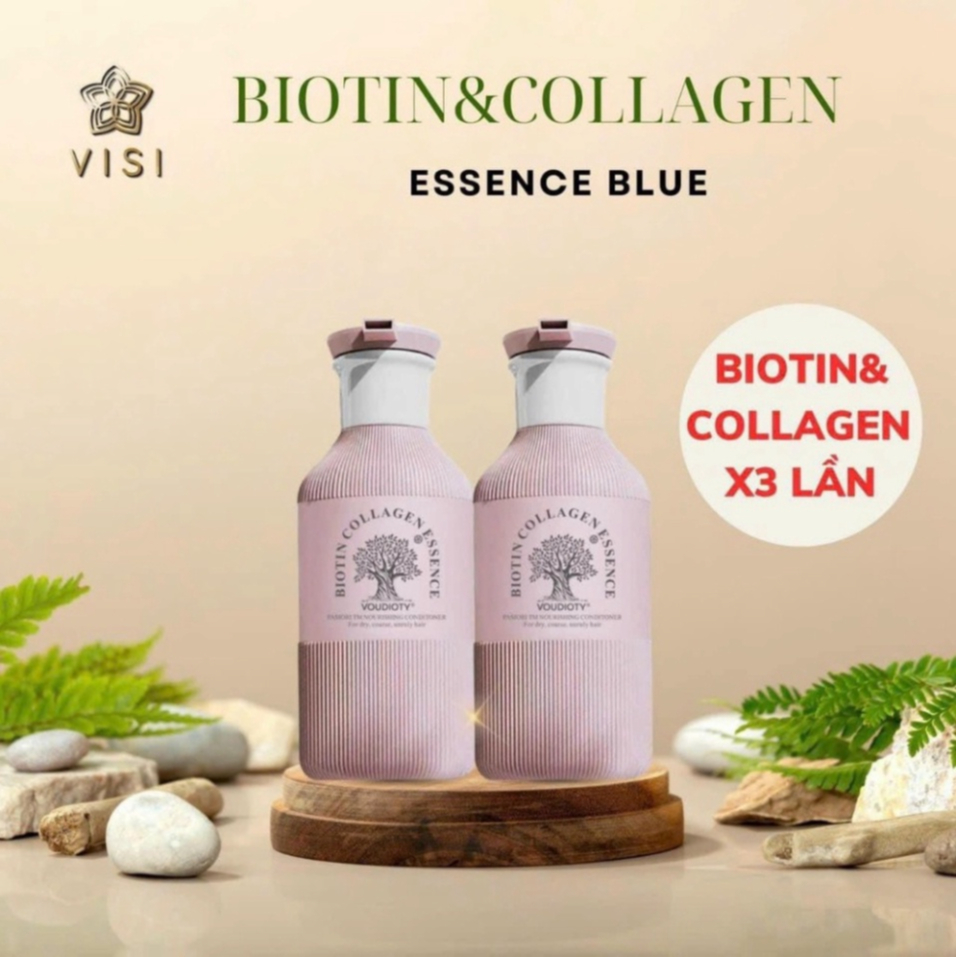 Dầu Gội xả Biotin & Collagen Essence Pink sạch gàu, kích thích mọc tóc, tóc óng mượt- Cặp gội xả Anh Quốc hồng 500ml