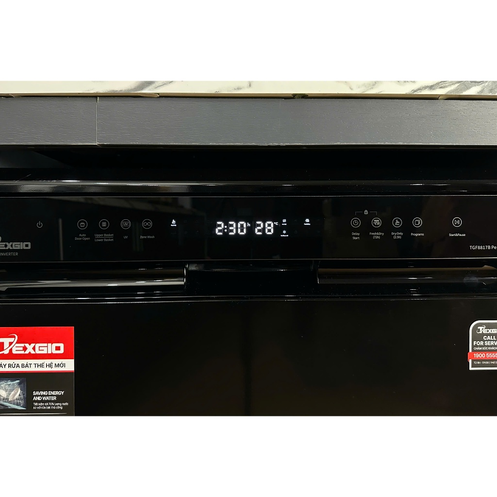Máy rửa bát Texgio TGF8817B (17 bộ) - Diệt khuẩn UV, Tự Động Hé Cửa, Sấy khí nóng PTC, Chọn Giàn, Bảo Quản Khí Tươi 72h | BigBuy360 - bigbuy360.vn