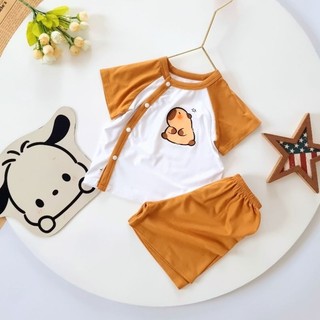 Bộ cộc thun lụa mùa hè Bunny cho bé 3-10kg