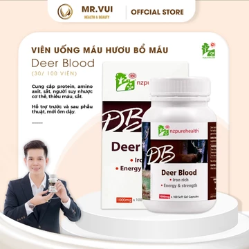 [Hỏa tốc] Viên uống máu hươu bổ máu, cấp sắt NZ Pure Health Deer Blood 100 viên