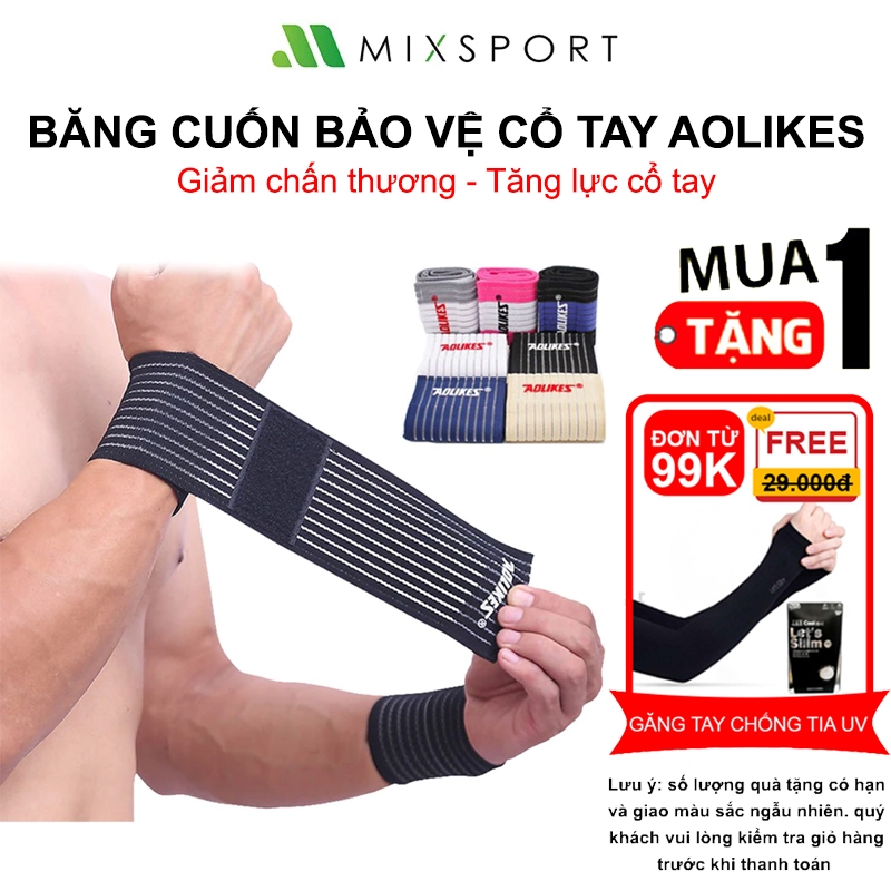 Ảnh Quấn Cổ Tay Tập Gym AOLIKES Giúp Hỗ Trợ Bảo Vệ Khớp Cổ Tay Tránh Chế Chân Thương BQT01 1