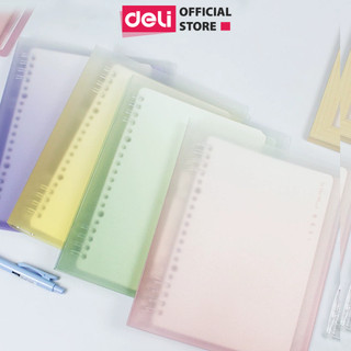 Sổ Còng Pastel Deli Sổ Binder 8 Còng A5 B5 Kèm 4 Tab Phân Trang Giấy Take Note Bullet Journal Giấy Chống Lóa