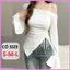Áo Trễ Vai Tay Dài RANSHI Thiết Kế Xẻ Tà Phối Dây Rút Ôm Body Sexy Quyến Rũ Chất Thun Tăm Thái