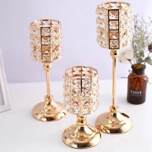 Ánh sáng xa xỉ pha lê trang trí bàn ăn lãng mạn lông nến chủ Vintage Bắc Âu nến chủ trang trí