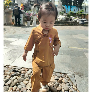 Tàu Cài Xéo Bé Gái # Quần Áo Bé Đi Chùa