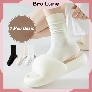 Tất Cao Cổ Nữ - Tất Cổ Cao Phong Cách Vintage Hàn Quốc BRALUNE, Tất Nữ Đẹp Cotton Được Chọn Màu Mã 227