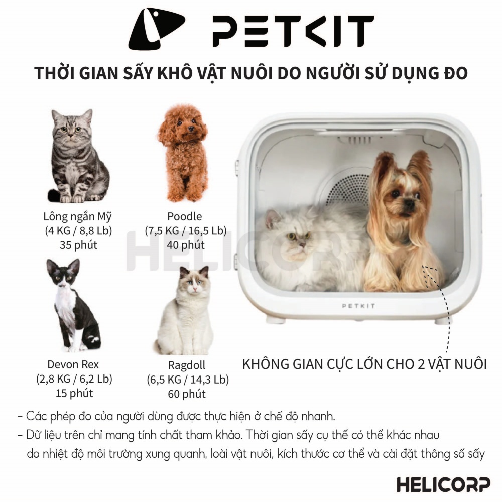 Ảnh Máy Sấy, Lồng Sấy Lông Chó Mèo Petkit AirSalon Max Pro Ozone - HeLiPet Hà Nội 1