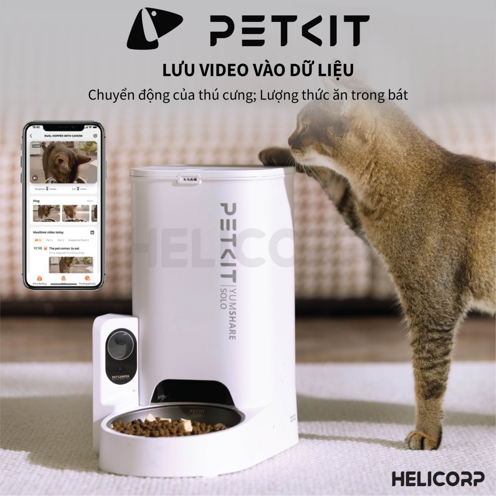 Ảnh Máy Cho Chó Mèo Ăn Tự Động Có Camera, Máy Nhả Hạt Cho Chó Mèo PETKIT Yumshare SOLO - Máy cho ăn thông minh PETKIT Solo 3