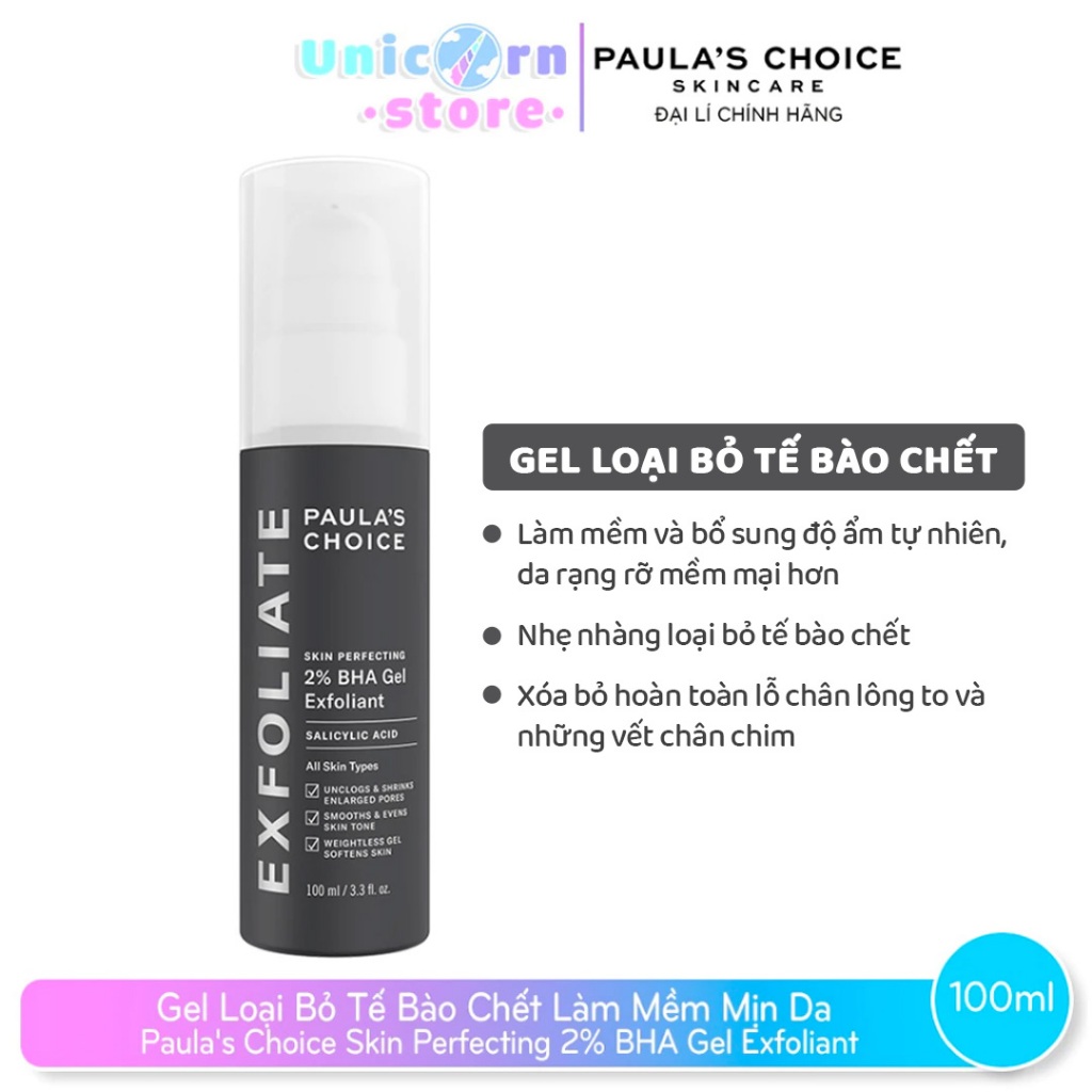 Gel Loại Bỏ Tế Bào Chết Làm Mềm Mịn Da Chứa 2% BHA Paula's Choice Skin Perfecting 2% BHA Gel Exfoliant 100ml