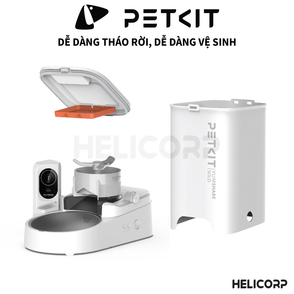 Ảnh [BH 12 Tháng] Máy Ăn, Máy Nhả Hạt Cho Chó Mèo Có Camera PETKIT YUMSHARE Solo Dung Tích 3 Lít - HeLiPet Hà Nội 2