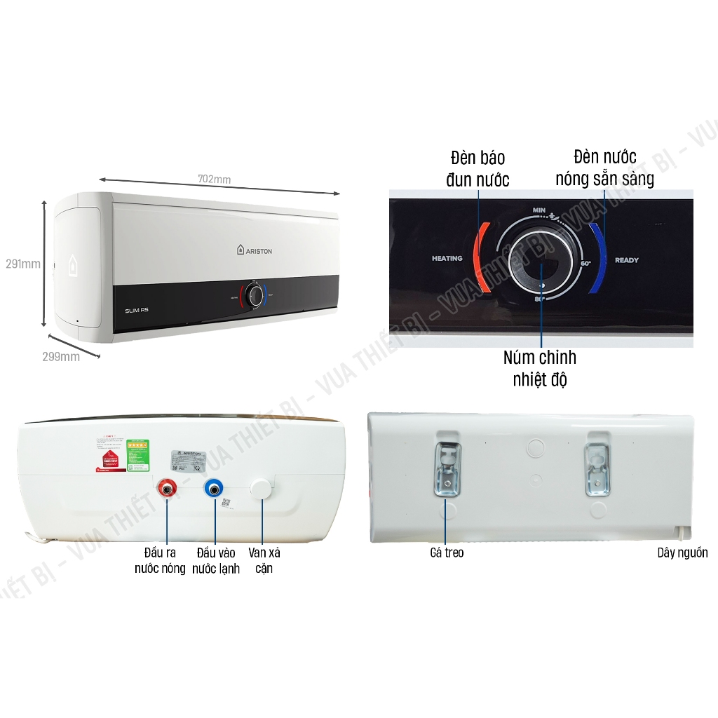 Bình nóng lạnh Ariston Slim3 20 RS – Đảm bảo an toàn bằng công nghệ tiên tiến