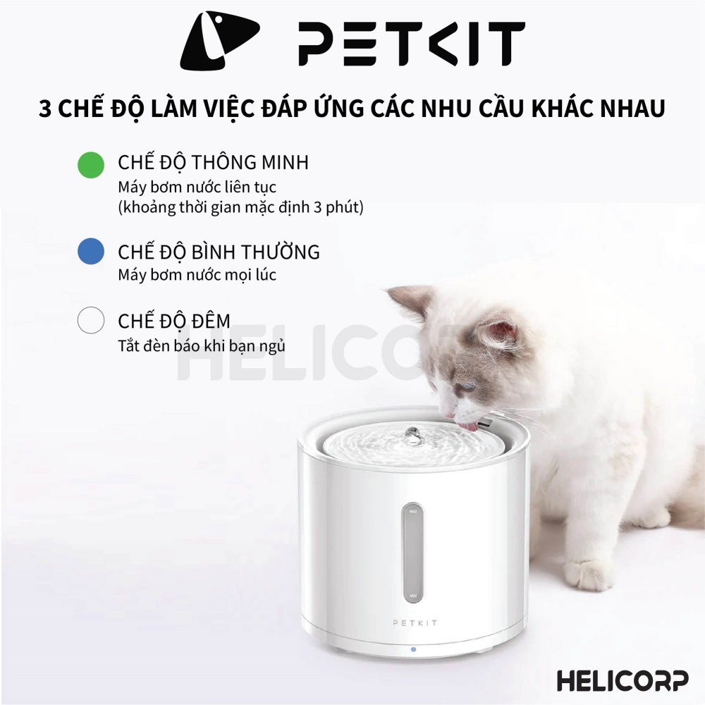 Ảnh [Có App] Máy Lọc Nước Cho Chó Mèo Bơm Không Dây PETKIT Solo 2 - HeLiPet 1