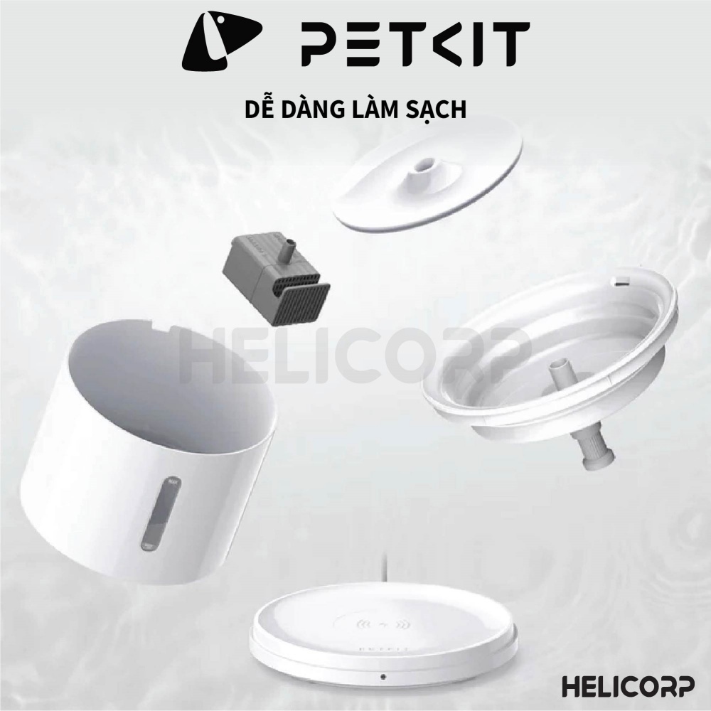Ảnh [Có App] Máy Lọc Nước Cho Chó Mèo Bơm Không Dây PETKIT Solo 2 - HeLiPet 3