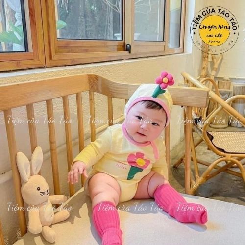 (HÀNG CÓ SẴN) Set bodysuit, hoddie Thu Đông cover Hàn Quốc cho bé trai bé gái có kèm mũ ( có tặng kèm tất tùy sản phẩm)