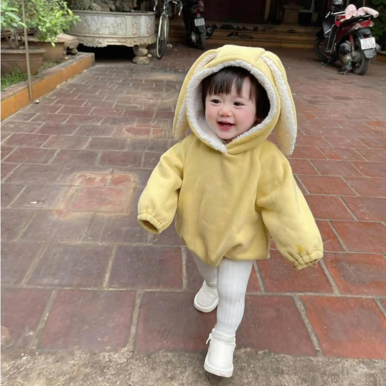 (HÀNG CÓ SẴN) Set bodysuit, hoddie Thu Đông cover Hàn Quốc cho bé trai bé gái có kèm mũ ( có tặng kèm tất tùy sản phẩm)