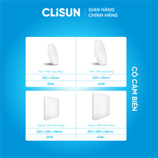 Đèn LED Ốp Trần CLISUN | Đèn LED Trần Ốp Nổi Tròn ON Pro Cảm Biến Hiện Đại, Tiết Kiệm Điện, Tuổi Thọ Cao 30000H 20W 40W