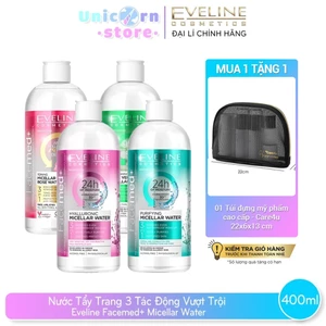 Nước Tẩy Trang Sạch Sâu 3 Tác Động Vượt Trội Eveline Facemed+ Micellar Water 400ml