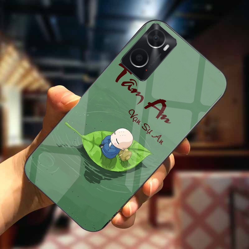 Ốp Lưng OPPO A36, A57(2022), A76, A77S, A96 Mặt Lưng Kính Cường Lực In 3D Cao Cấp