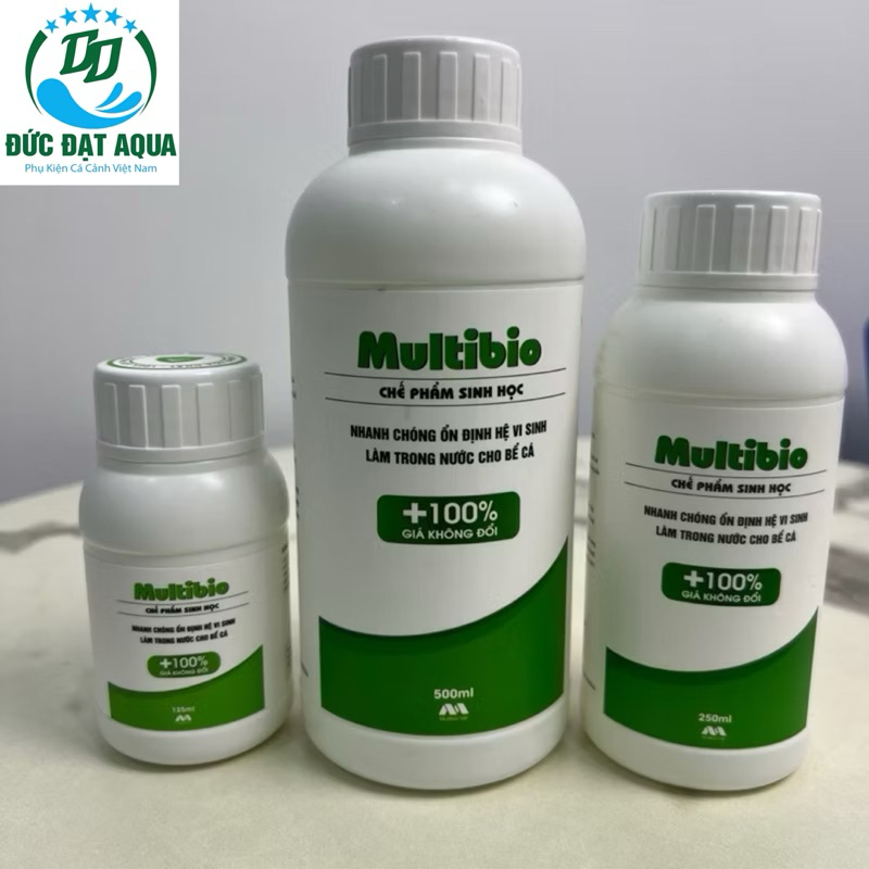 Vi Sinh Multibio - Khử Mùi, Khử Độc, Làm Trong Nước Cá Cảnh, tạo môi trường tốt cho cá 125-250-500ml