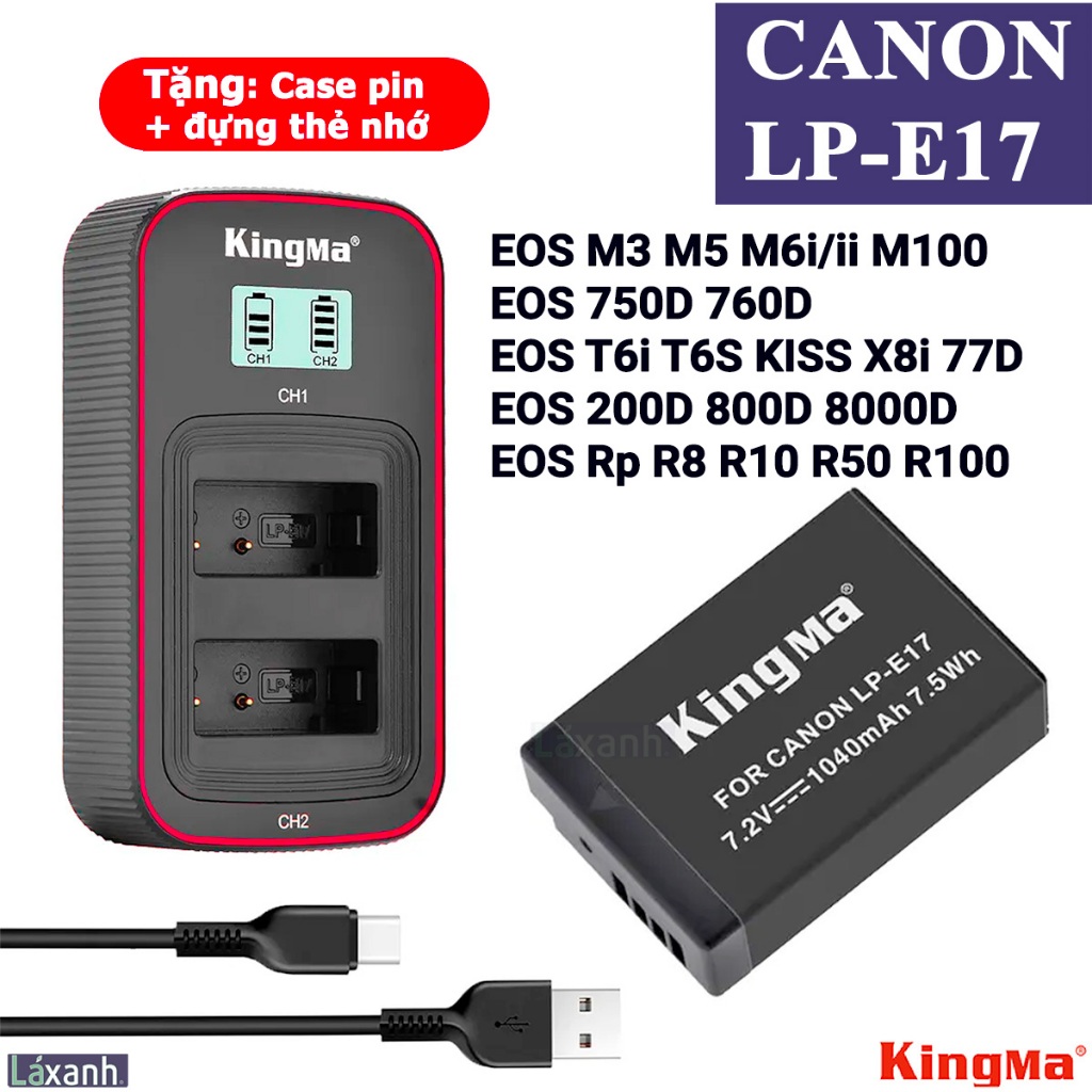Kingma Canon LP-E17 | Pin và Sạc máy ảnh Canon EOS R8 R100 R50 R10 RP ...