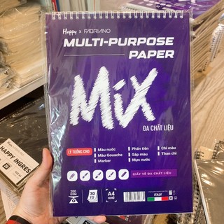 HAPPY x FABRIANO - Giấy, Sổ lò xo vẽ Đa chất liệu MIX MEDIA 200gsm A6 / A5 / A4 10-20-30 tờ ♥ Multi-Purpose Sketchbook