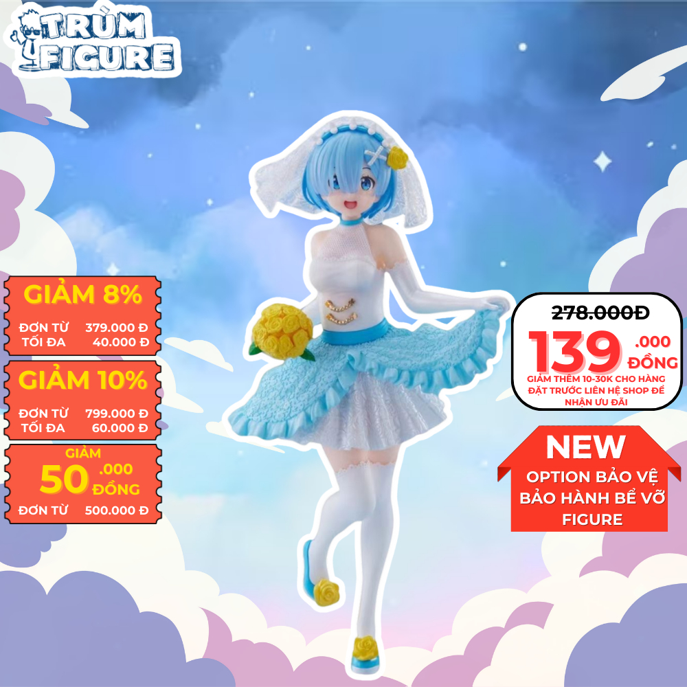 Mô Hình, Figure Re Zero Rem Váy Cưới - Full Box Trùm Figure | Shopee ...