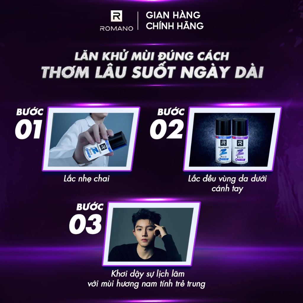 Ảnh Lăn khử mùi nam ngăn vệt ố vàng Romano Gen Z 40ml 2