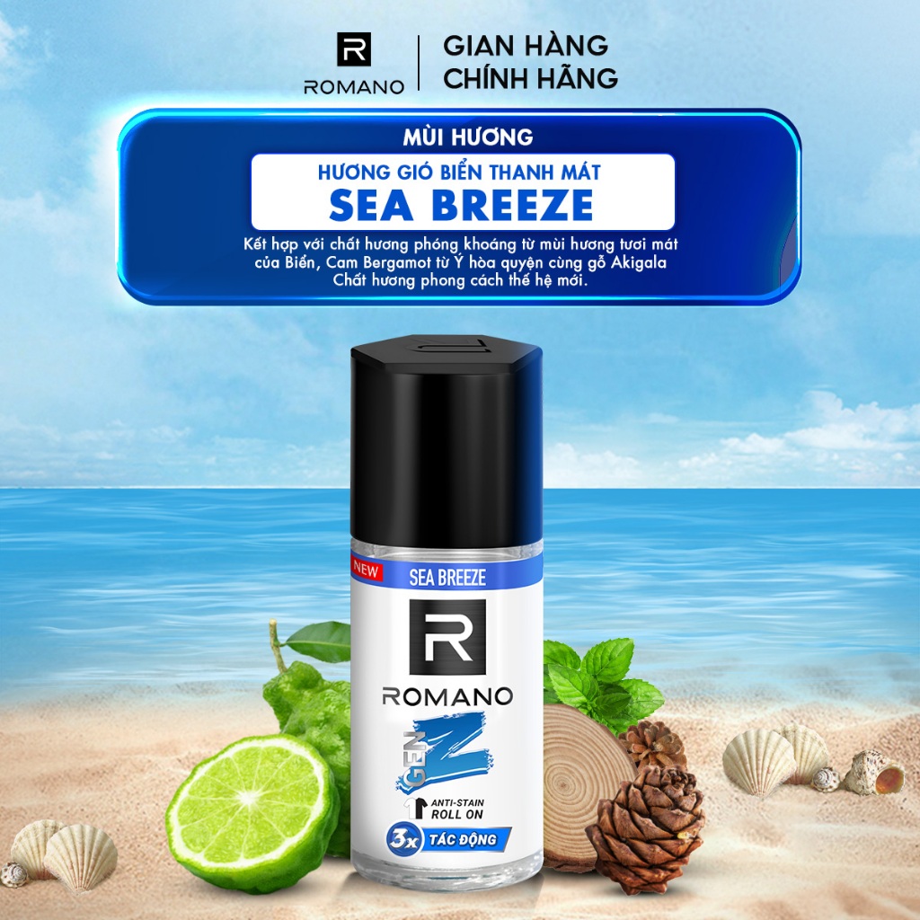 Ảnh Lăn khử mùi nam ngăn vệt ố vàng Romano Gen Z 40ml 3