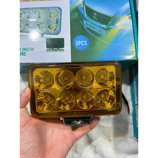 Đèn led tăng sáng, led trợ sáng 8 mắt Runlai 2 màu trắng, vàng.