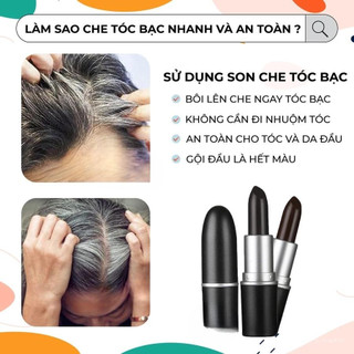 Son Chấm Tóc Che Tóc Bạc Nhanh 3s – Son Nhuộm Tóc Tạm Thời Tự Nhiên, An Toàn, Gọn Nhẹ Mang Theo