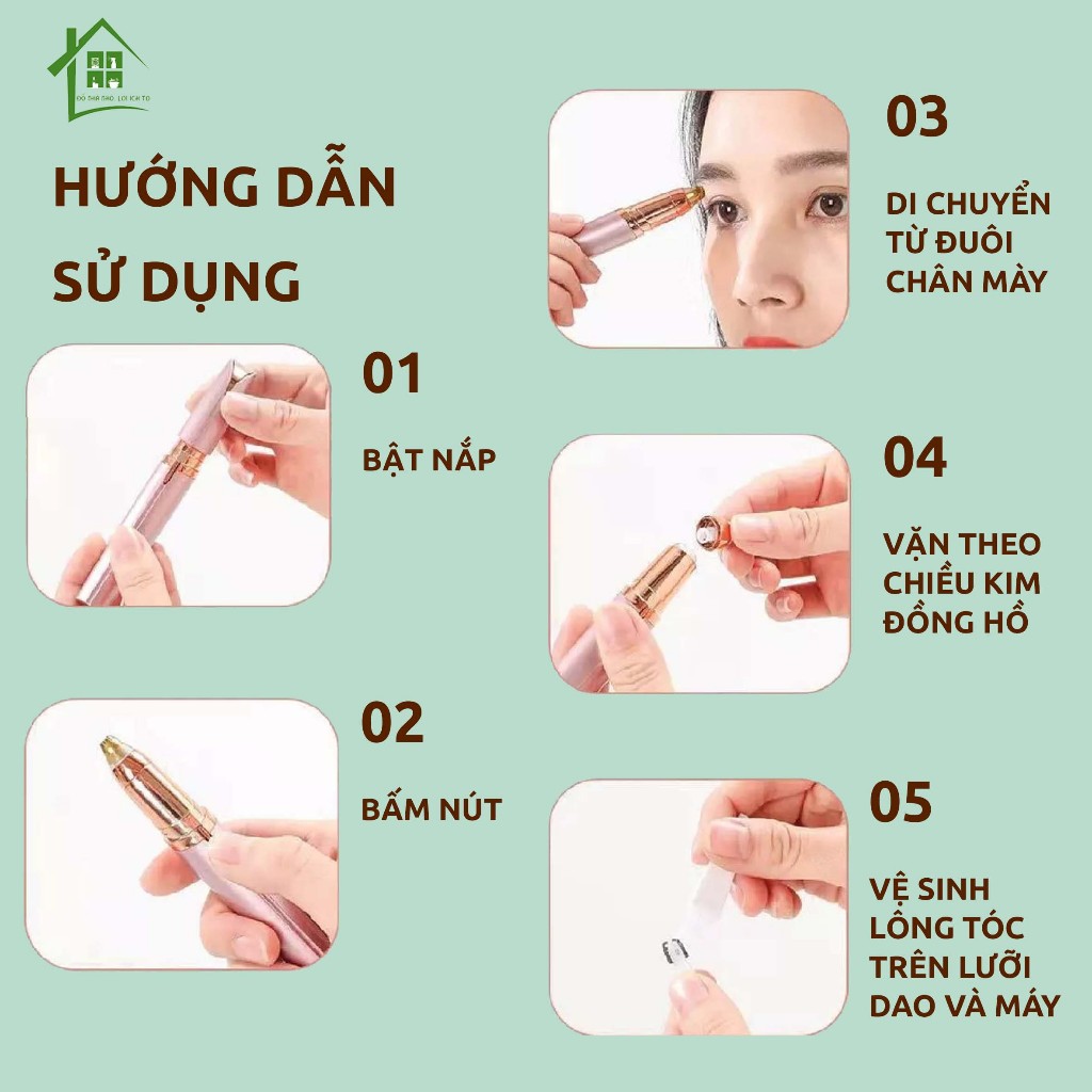 Bút tỉa lông mày thiết kế nhỏ gọn, tiện lợi, dễ sử dụng giúp tỉa lông mép, mũi, nách,..
