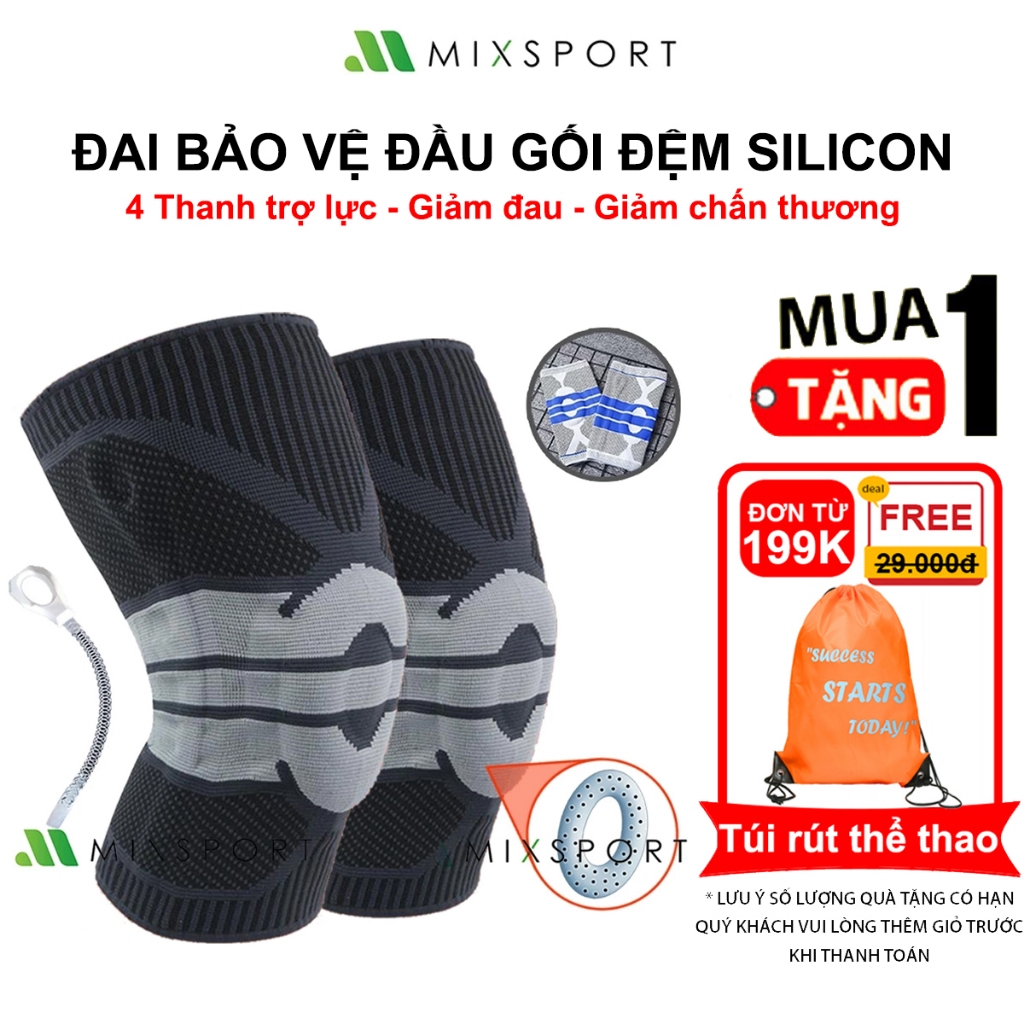 Ảnh Đai Bảo Vệ Khớp Đầu Gối MixSport Có Đệm Gối Và Trợ Lực Khớp Gối Khi Chơi Thể Thao Chạy Bộ 1