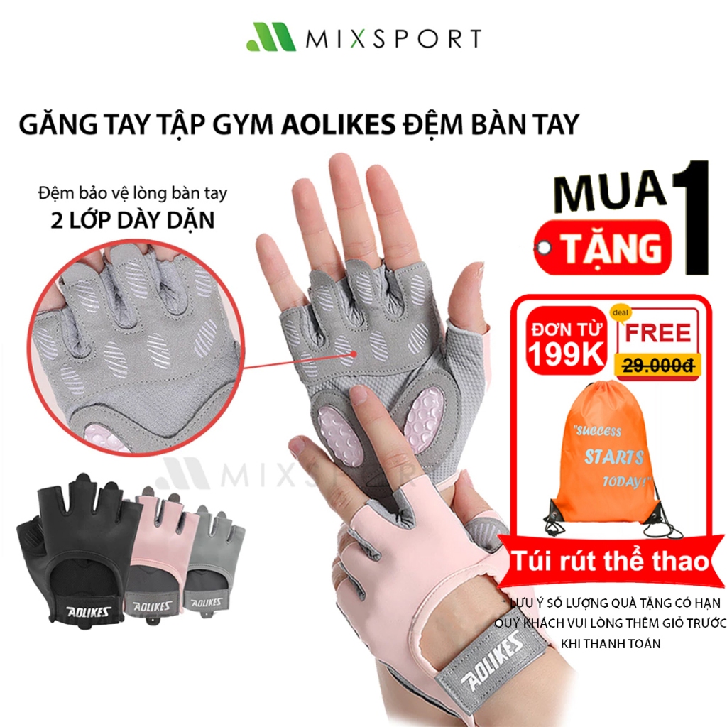 Ảnh Găng Tay Thể Thao  Aolikes Tập Gym Chất Liệu Thoáng Khí Với Miếng Đệm Silicon Chống Trượt 1
