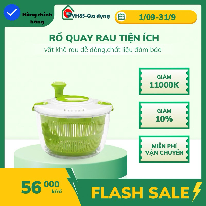 Rổ Quay Rau Ăn Sống 3L - Chính Hãng Nhựa An Toàn, Tiện Lợi Vắt Rau ...