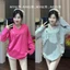 Áo phông cotton khô form rộng<70 kg (DÀI TAY- HƯƠU CỔ TIM ) 🦌 top nữ