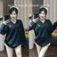 Áo phông cotton khô form rộng<70 kg (DÀI TAY- HƯƠU CỔ TIM ) 🦌 top nữ
