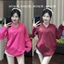 Áo phông cotton khô form rộng<70 kg (DÀI TAY- HƯƠU CỔ TIM ) 🦌 top nữ