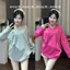 Áo phông cotton khô form rộng<70 kg (DÀI TAY- HƯƠU CỔ TIM ) 🦌 top nữ