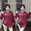 Áo phông cotton khô form rộng<70 kg (DÀI TAY- HƯƠU CỔ TIM ) 🦌 top nữ
