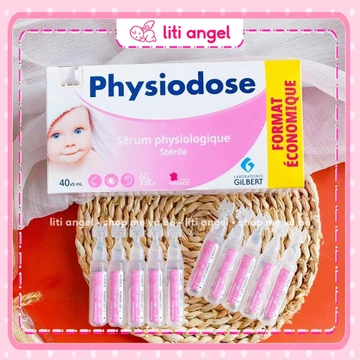 Nước Muối Sinh Lý Physiodose Pháp tép Hồng cho trẻ sơ sinh Vệ sinh mắt, mũi, miệng cho bé