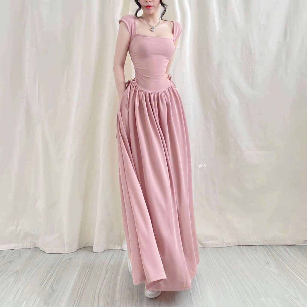 Đầm Thiết Kế Tay Con Dài Dây Rút Eo K5315_CAROTSHOP | Shopee Việt Nam